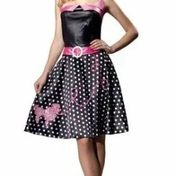 Don Disfraz Disfraz De Años 50 Topos Blancos Mujer