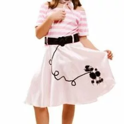 Don Disfraz Disfraz De Años 50 Rayas Rosa Niña