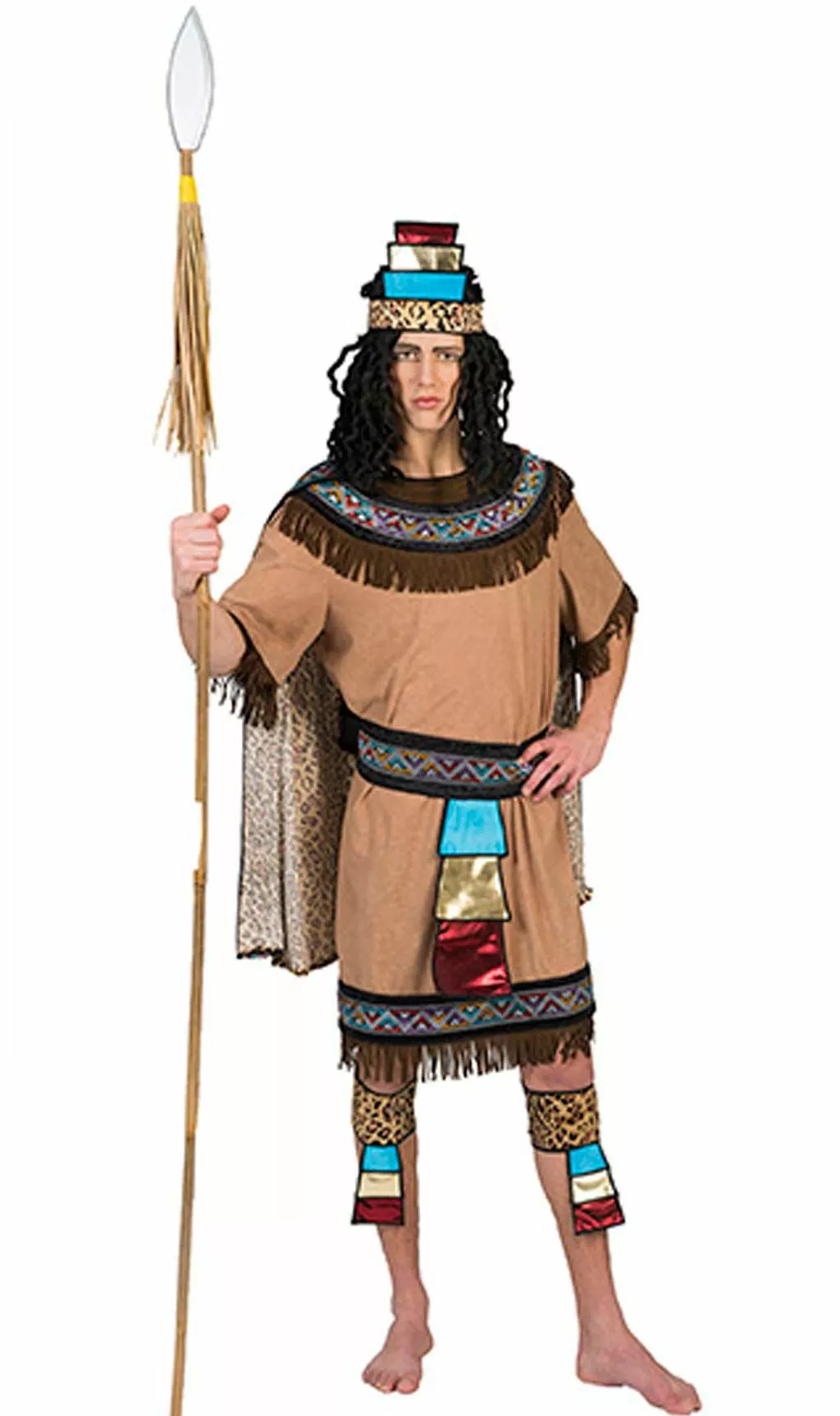 Don Disfraz Disfraz De Azteca Flecos Para Hombre 8 Don Disfraz Disfraz De Azteca Flecos Para Hombre - Imagen 6