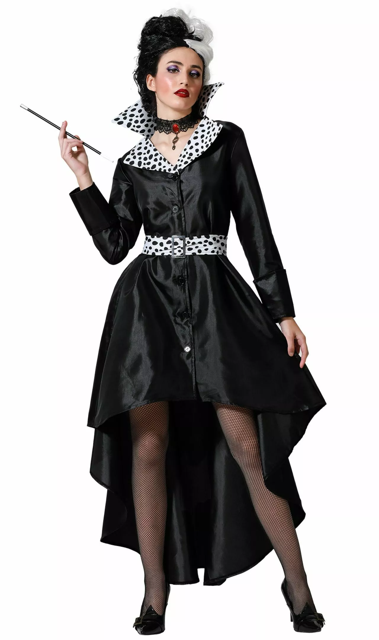 Don Disfraz Disfraz De Cruella Sofisticada Para Mujer 3 Don Disfraz Disfraz De Cruella Sofisticada Para Mujer