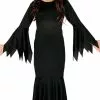Don Disfraz Disfraz De Morticia Negro Para Niña