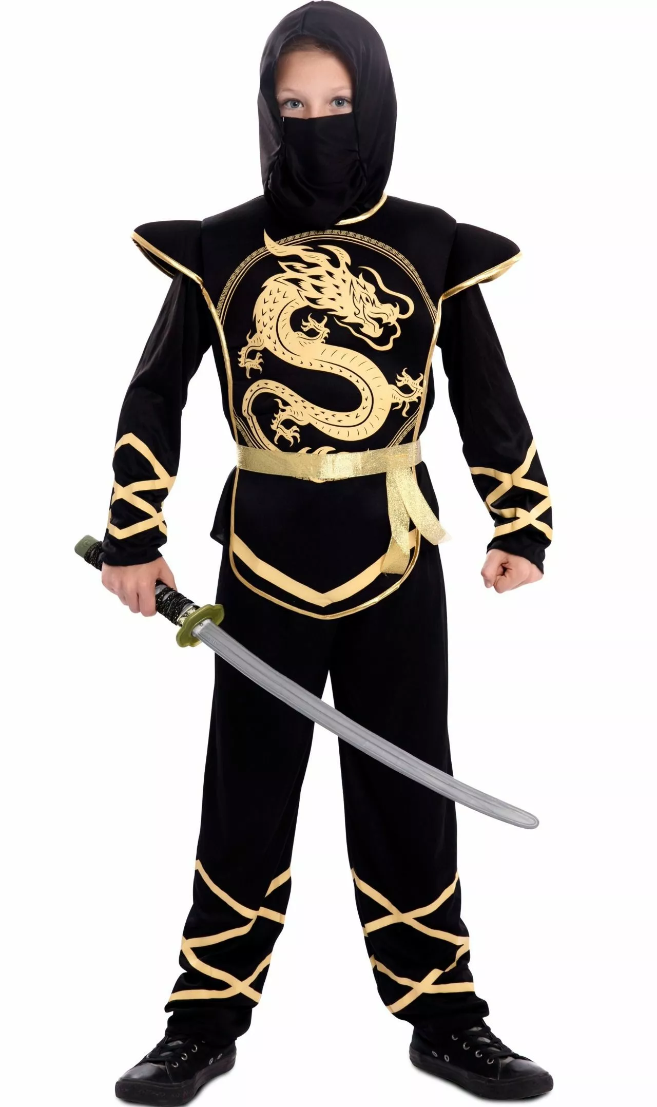 Don Disfraz Disfraz De Ninja Dorado Para Niño 4 Don Disfraz Disfraz De Ninja Dorado Para Niño - Imagen 2