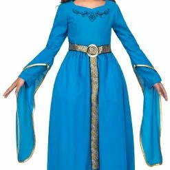 Don Disfraz Disfraz De Princesa Medieval Azul Para Niña