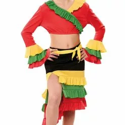 Don Disfraz Disfraz De Rumbera Volantes Para Niña