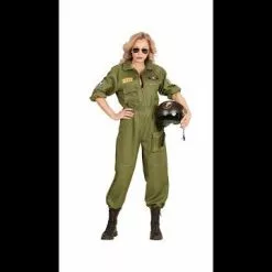 Don Disfraz Disfraz De Piloto Combate Verde Para Mujer -Tienda De Don Disfraz hqdefault 14 15